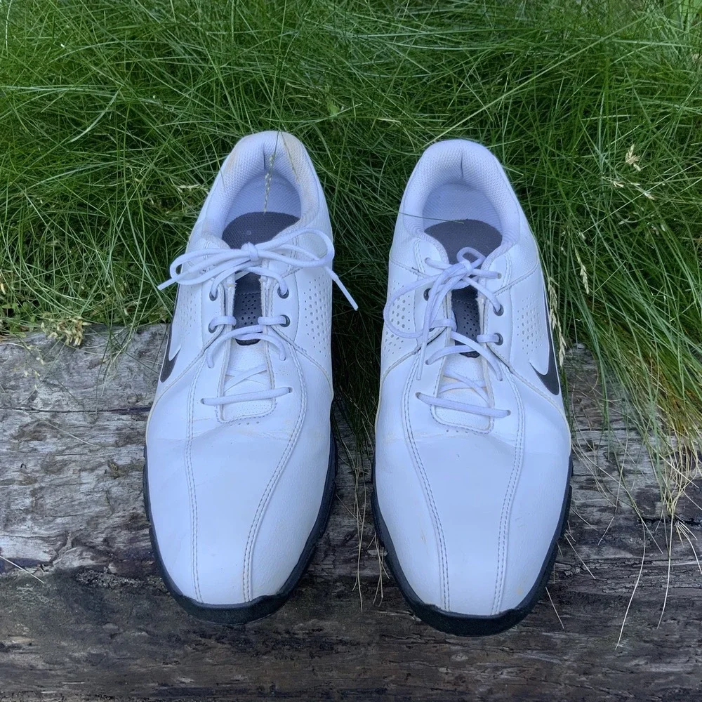 Nike Durasport III Soft Spike Shoes 628527-101 Men Size 11 White/Black Golf‎